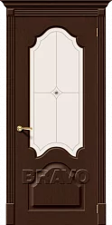Межкомнатная шпонированная дверь Афина со стеклом венге