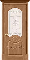 Межкомнатная шпонированная дверь Селена со стеклом дуб