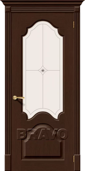Межкомнатная шпонированная дверь Афина со стеклом венге