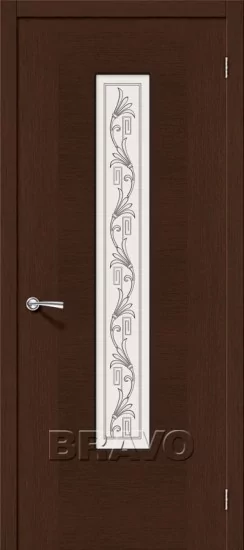 Межкомнатная шпонированная дверь Рондо со стеклом венге