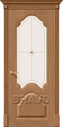 Межкомнатная шпонированная дверь Афина со стеклом дуб
