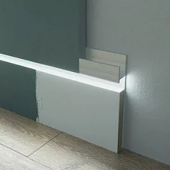 Плинтус стеновой скрытый алююминиевый 