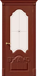 Межкомнатная шпонированная дверь Афина со стеклом макоре файн-лайн