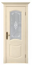 Межкомнатная дверь Маркиза 1, со стеклом, Ваниль софт